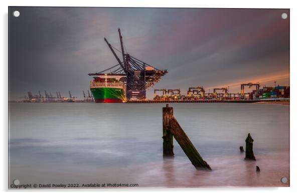 Industrial Sunrise Felixstowe Docks Acrylic by David Powley