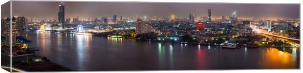 Glittering Bangkok Nightscape Canvas Print by Rus Ki