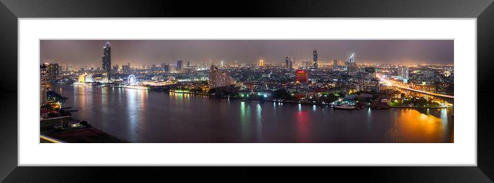 Glittering Bangkok Nightscape Framed Mounted Print by Rus Ki