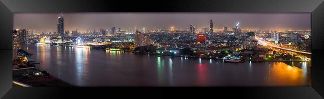 Glittering Bangkok Nightscape Framed Print by Rus Ki