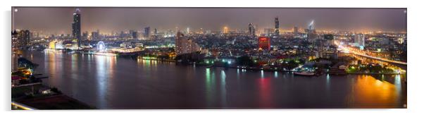 Glittering Bangkok Nightscape Acrylic by Rus Ki