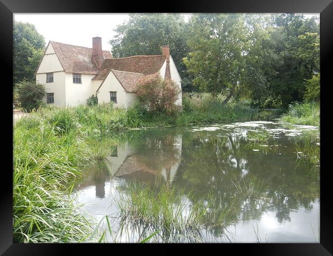 Serene Essex House by Reflective Lake Framed Print by Simon Hill