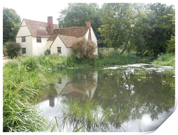Serene Essex House by Reflective Lake Print by Simon Hill