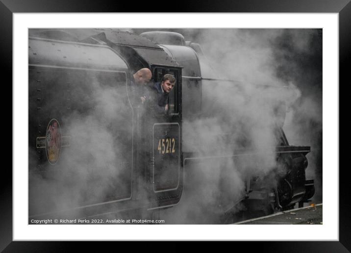 Time for a breather on the Keighley worth valley railway Framed Mounted Print by Richard Perks