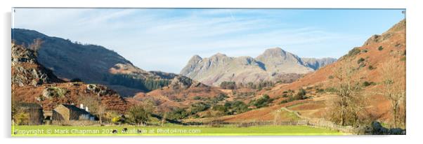 Fell Foot Farm & Langdale Pikes Panorama Acrylic by Photimageon UK