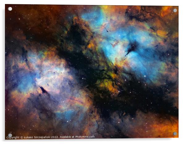 Gas storm in Cygnus, center of Butterfly Nebula (IC 1318) Acrylic by Łukasz Szczepański