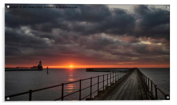 Sunrise at the mouth of the River Blyth - Panorama Acrylic by Jim Jones