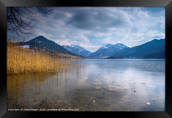 Winter Afternoon on Lake Schlier Framed Print by Kasia Design