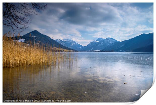 Winter Afternoon on Lake Schlier Print by Kasia Design