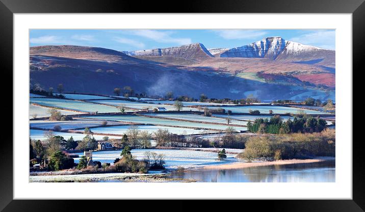 Brecon Beacons Landscape Winter Embrace. Framed Mounted Print by Philip Veale