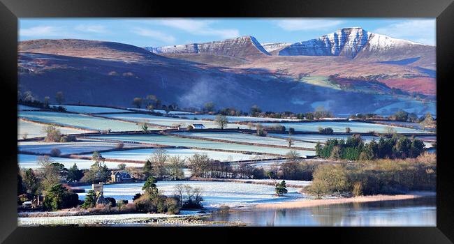 Brecon Beacons Landscape Winter Embrace. Framed Print by Philip Veale