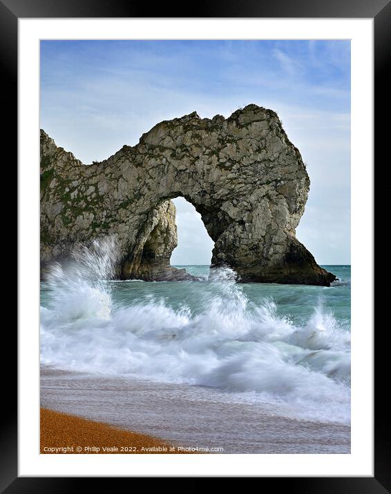 Durdle Door: A Limestone Masterpiece. Framed Mounted Print by Philip Veale