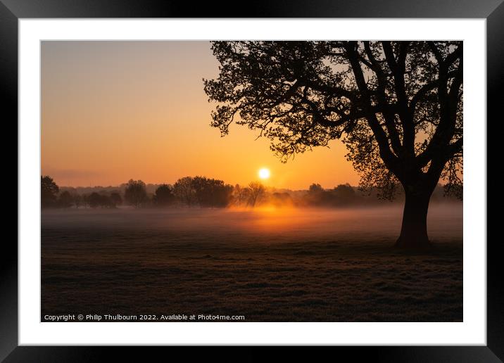 Foggy Sunrise Framed Mounted Print by Philip Thulbourn