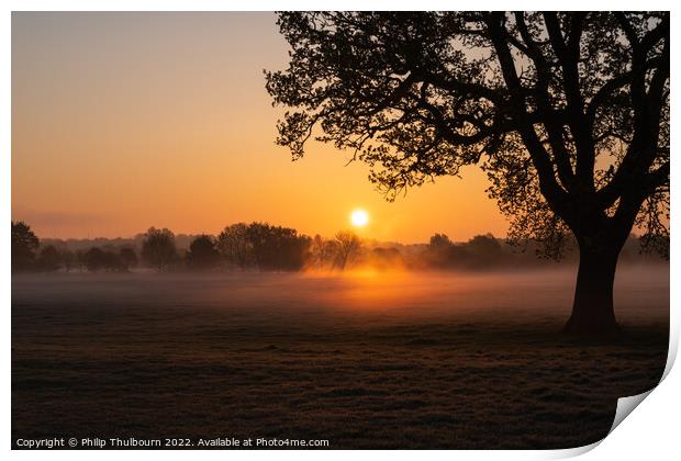 Foggy Sunrise Print by Philip Thulbourn