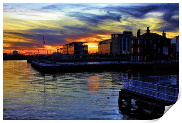 WATERFRONT SUNSET 2011 Print by Martin Parkinson