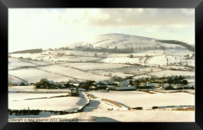 Uldale and Binsey Fell in winter Framed Print by Peter Wiseman
