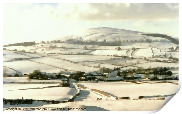 Uldale and Binsey Fell in winter Print by Peter Wiseman