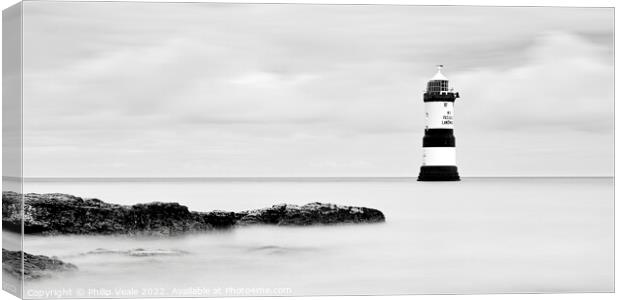 Penmon / Trwyn Du Lighthouse Black and White. Canvas Print by Philip Veale
