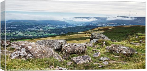 Pen Cerrig-calch and Mynydd Llangorse. Canvas Print by Philip Veale
