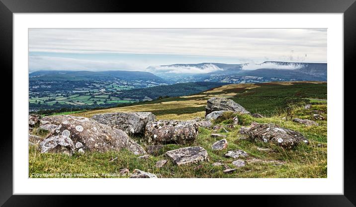 Pen Cerrig-calch and Mynydd Llangorse. Framed Mounted Print by Philip Veale