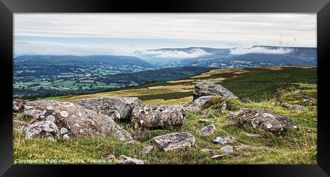 Pen Cerrig-calch and Mynydd Llangorse. Framed Print by Philip Veale