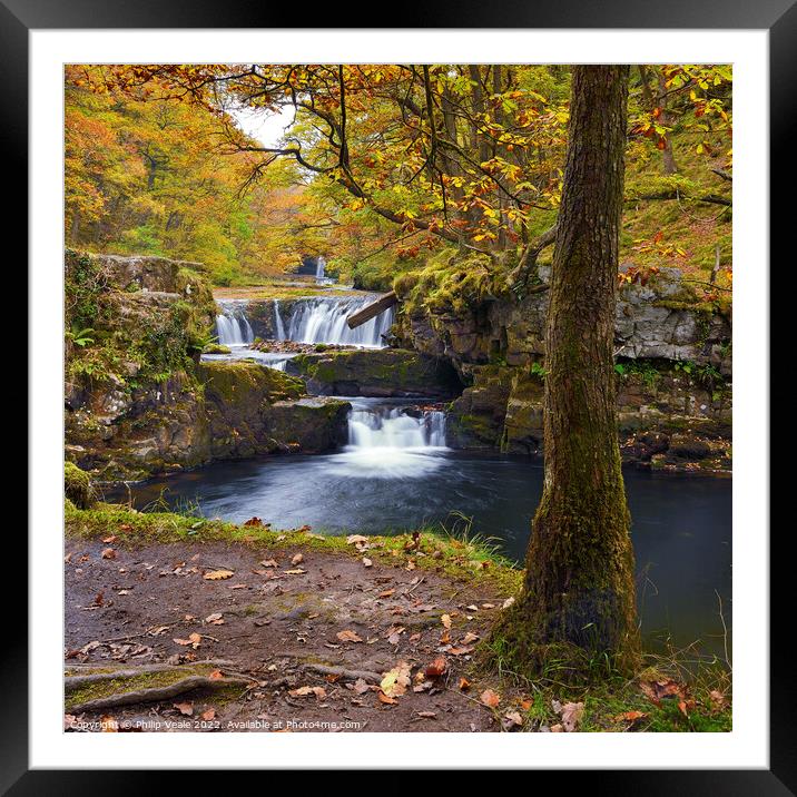Horse Shoe Falls on the Nedd Fechan (River Neath). Framed Mounted Print by Philip Veale