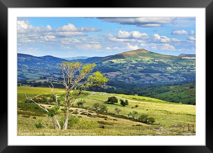 Sugar Loaf Mountain in late summer sunshine. Framed Mounted Print by Philip Veale