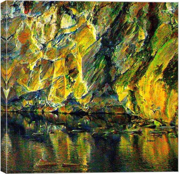 Rydal Cave, The Lake District Canvas Print by Peter Wiseman