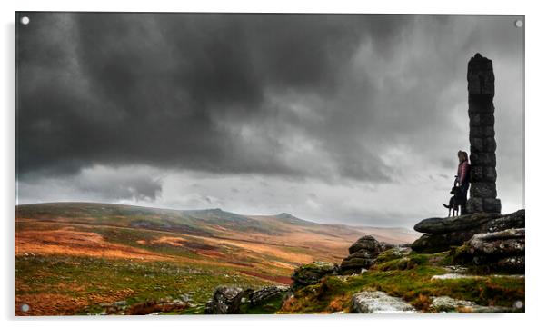 Widgery Cross, Dartmoor Acrylic by Maggie McCall