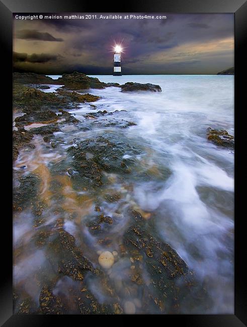 black point lighthouse Framed Print by meirion matthias