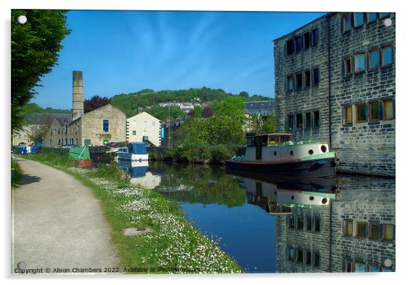 Rochdale Canal Hebden Bridge  Acrylic by Alison Chambers