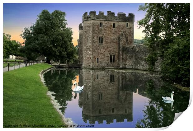 Bishops Palace In Wells Print by Alison Chambers