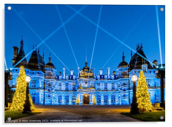 Waddesdon Manor Decked Out For Christmas With Winter Lights Acrylic by Peter Greenway