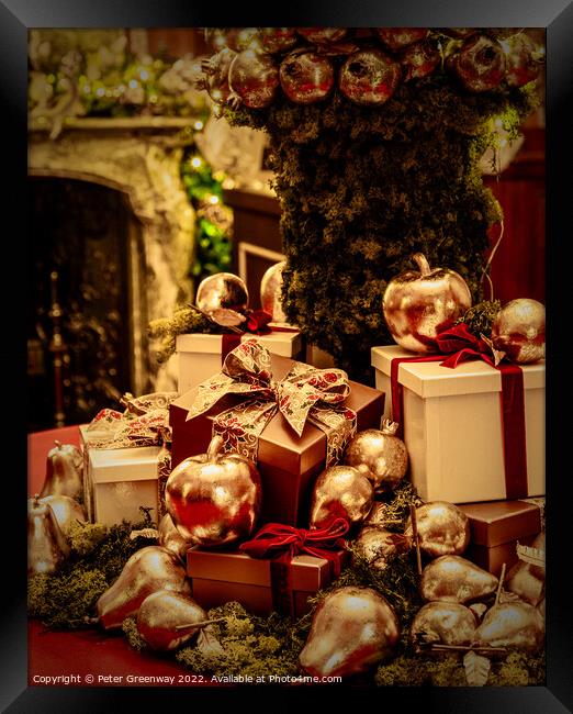 Piles Of Wrapped Christmas Presents Framed Print by Peter Greenway