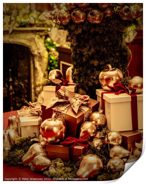 Piles Of Wrapped Christmas Presents Print by Peter Greenway