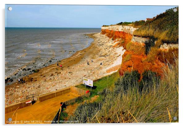 Coast erosion, Hunstanton, Norfolk. Acrylic by john hill