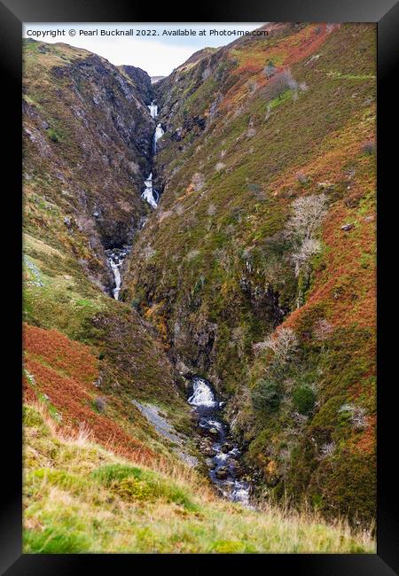 Rhaeadr y Cwm Waterfall Llan Ffestiniog Framed Print by Pearl Bucknall