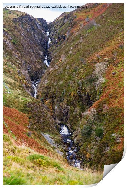Rhaeadr y Cwm Waterfall Llan Ffestiniog Print by Pearl Bucknall