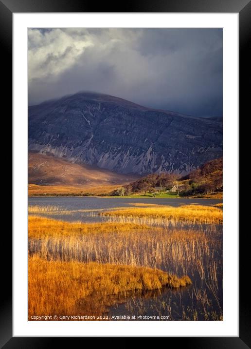Autumn Colours at Loch Stack Framed Mounted Print by Gary Richardson