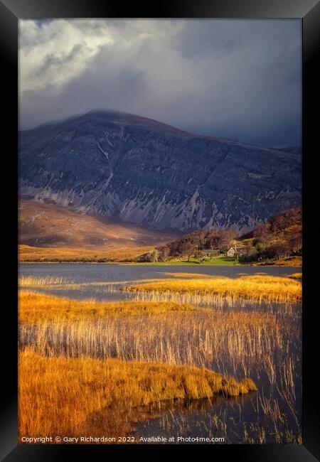 Autumn Colours at Loch Stack Framed Print by Gary Richardson