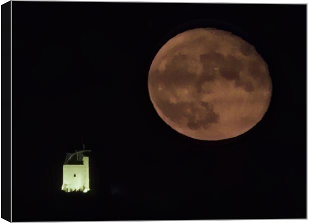 Full Moon - Sturgeon with a Tower Building. Canvas Print by Maggie Bajada