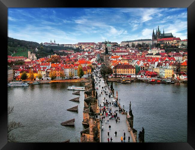 Charles Bridge Prague Framed Print by Travel and Pixels 