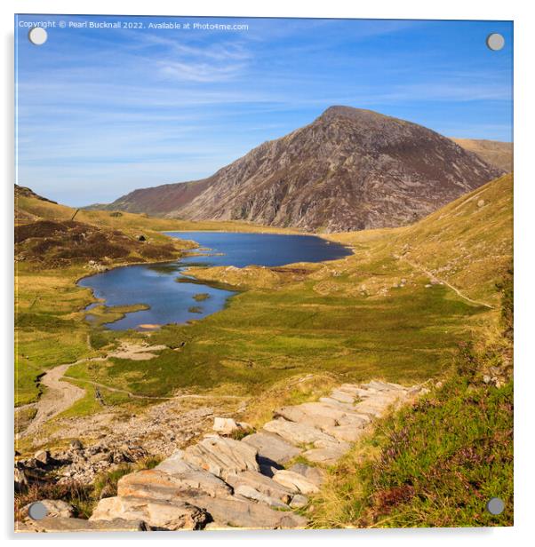 Cwm Idwal landscape in Snowdonia Acrylic by Pearl Bucknall