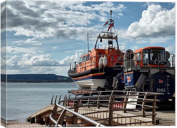 Exmouth lifeboat  Canvas Print by Les Schofield