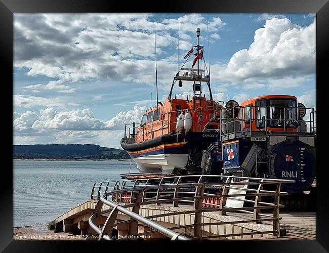 Exmouth lifeboat  Framed Print by Les Schofield