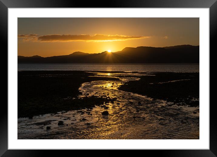 Golden sunrise over the Menai Strait, Anglesey Framed Mounted Print by Andrew Kearton
