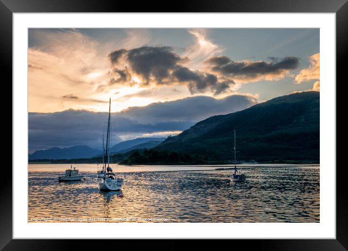 Sunset at Loch Leven, Ballachulish near Glencoe  Framed Mounted Print by Delphimages Art