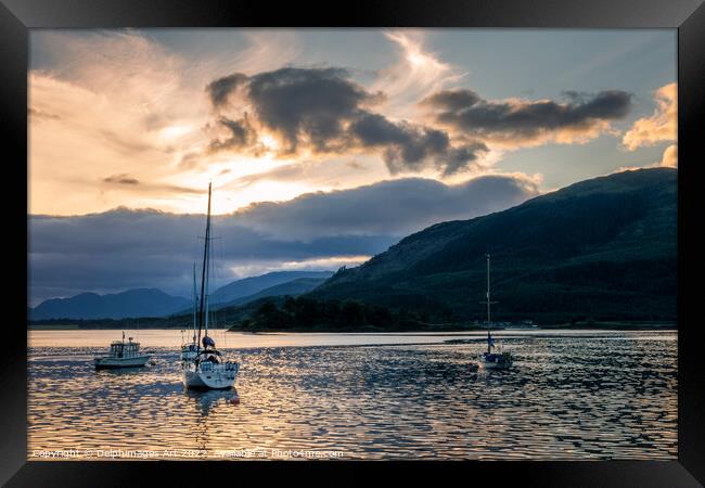 Sunset at Loch Leven, Ballachulish near Glencoe  Framed Print by Delphimages Art