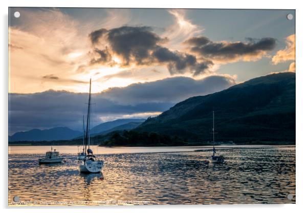 Sunset at Loch Leven, Ballachulish near Glencoe  Acrylic by Delphimages Art