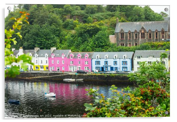 Colorful houses in Portree, Isle of Skye Acrylic by Delphimages Art